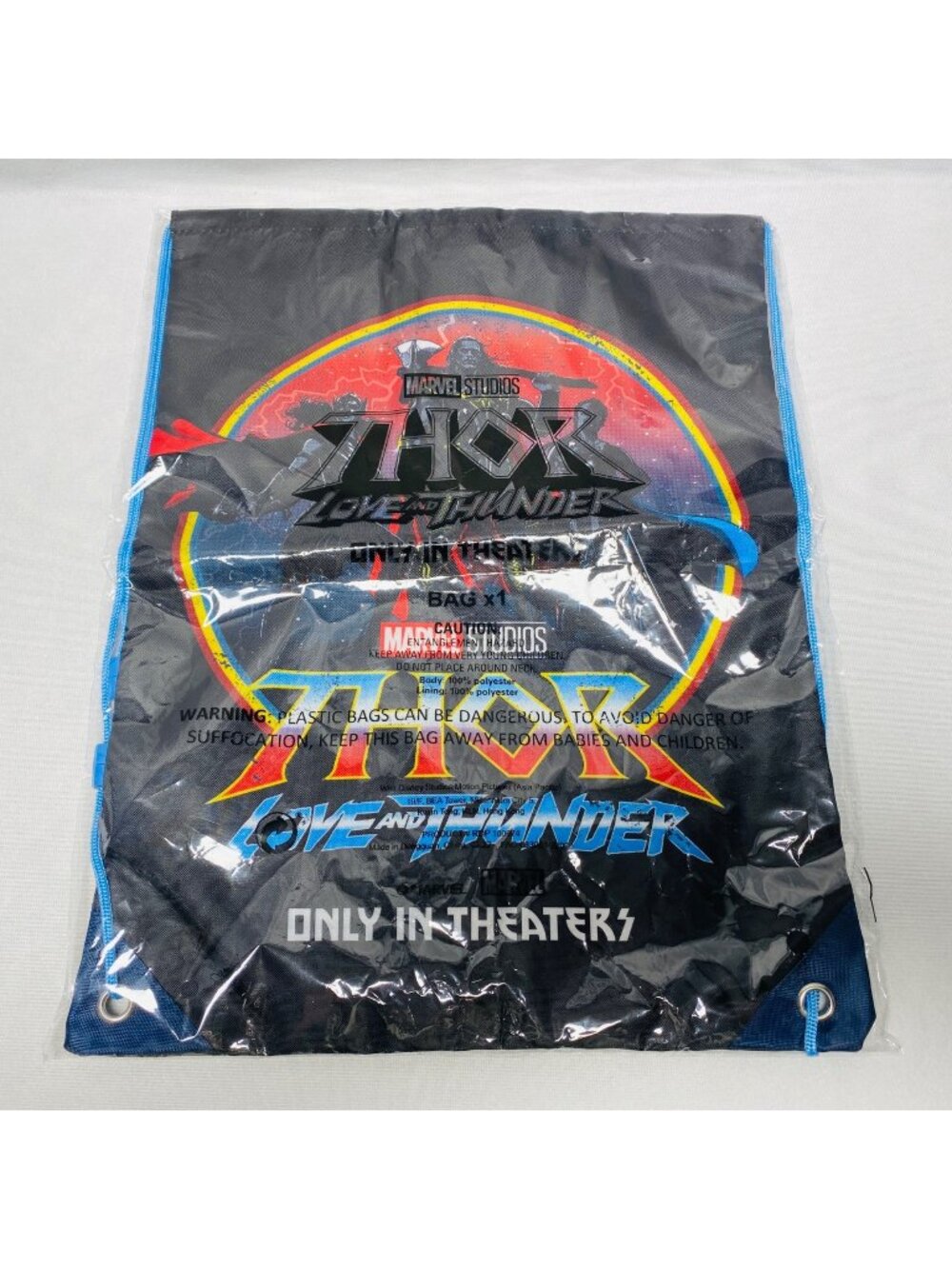 Marvel Thor Love & Thunder Drawstring Bag  100% Polyester Black